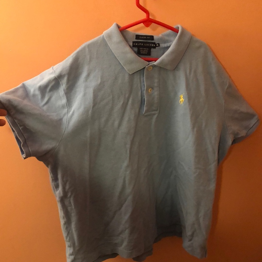 XL Ralp Lauren polo shirt fits like a small because I washed it a lot